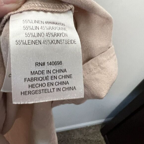 Tavik+ Womens Dress Large Button Front Tie Waist Midi Collared Linen Rayon Blend - Picture 8 of 15